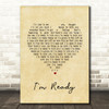 Bryan Adams I'm Ready Vintage Heart Song Lyric Quote Print