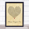 Bryan Adams Please Forgive Me Vintage Heart Song Lyric Quote Print