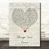 Brett Young Change Your Name Script Heart Song Lyric Wall Art Print