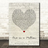 Maxine Brown One in a Million Script Heart Song Lyric Wall Art Print