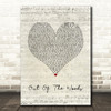 Taylor Swift Out Of The Woods Script Heart Song Lyric Wall Art Print