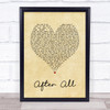 Cher After All Vintage Heart Song Lyric Quote Print
