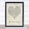 Beyonce If I Were A Boy Script Heart Song Lyric Wall Art Print