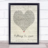 Jessica Lowndes Falling In Love Script Heart Song Lyric Wall Art Print