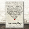 Keith Urban Your Everything Script Heart Song Lyric Wall Art Print