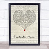 Marillion Fantastic Place Script Heart Song Lyric Wall Art Print