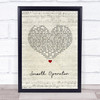 Sade Smooth Operator Script Heart Song Lyric Wall Art Print