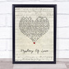 Sufjan Stevens Mystery Of Love Script Heart Song Lyric Wall Art Print