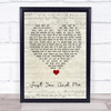 Tracy Lawrence Just You And Me Script Heart Song Lyric Wall Art Print