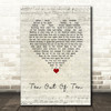 Bros Ten Out Of Ten Script Heart Song Lyric Wall Art Print