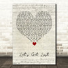 Carly Rae Jepsen Let's Get Lost Script Heart Song Lyric Wall Art Print
