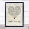 Dustin Lynch Small Town Boy Script Heart Song Lyric Wall Art Print