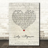 Gary Puckett & The Union Gap Lady Willpower Script Heart Song Lyric Wall Art Print