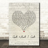 Jason Aldean Got What I Got Script Heart Song Lyric Wall Art Print