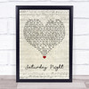 Misfits Saturday Night Script Heart Song Lyric Wall Art Print