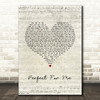 Ron Pope Perfect For Me Script Heart Song Lyric Wall Art Print