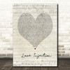 Trussel Love Injection Script Heart Song Lyric Wall Art Print