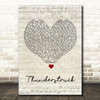AC DC Thunderstruck Script Heart Song Lyric Wall Art Print
