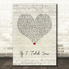 Darius Rucker If I Told You Script Heart Song Lyric Wall Art Print