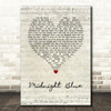 Electric Light Orchestra Midnight Blue Script Heart Song Lyric Wall Art Print