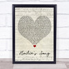 Eminem Hailie's Song Script Heart Song Lyric Wall Art Print