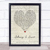 Heidi Newfield Johnny & June Script Heart Song Lyric Wall Art Print