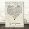 Hollywood Anderson My Bestfriend Script Heart Song Lyric Wall Art Print