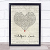 Hootie & The Blowfish Wildfire Love Script Heart Song Lyric Wall Art Print