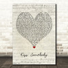 Morgan Evans Kiss Somebody Script Heart Song Lyric Wall Art Print