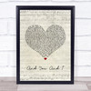 Yes And You And I Script Heart Song Lyric Wall Art Print