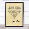 Foo Fighters Miracle Vintage Heart Song Lyric Quote Print