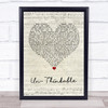 Alicia Keys Un-Thinkable Script Heart Song Lyric Wall Art Print