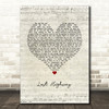 Bon Jovi Lost Highway Script Heart Song Lyric Wall Art Print