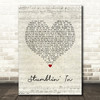 Chris Norman & Suzi Quatro Stumblin' In Script Heart Song Lyric Wall Art Print