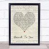 Christina Aguilera Bound To You Script Heart Song Lyric Wall Art Print