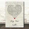 Hearts & Colors Say You Will Script Heart Song Lyric Wall Art Print