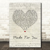 Jake Owen Made For You Script Heart Song Lyric Wall Art Print