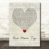 Jessie J One More Try Script Heart Song Lyric Wall Art Print