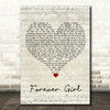 Jon Langston Forever Girl Script Heart Song Lyric Wall Art Print