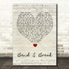 Keane Bend & Break Script Heart Song Lyric Wall Art Print