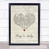 Muse Plug In Baby Script Heart Song Lyric Wall Art Print