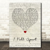 Rory Gallagher I Fall Apart Script Heart Song Lyric Wall Art Print