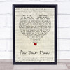 The Moody Blues I'm Your Man Script Heart Song Lyric Wall Art Print