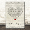 Alabama Shakes I Found You Script Heart Song Lyric Wall Art Print