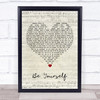 Audioslave Be Yourself Script Heart Song Lyric Wall Art Print