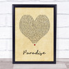 George Ezra Paradise Vintage Heart Song Lyric Quote Print