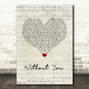 Breaking Benjamin Without You Script Heart Song Lyric Wall Art Print