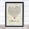 Harry Nilsson Without You Script Heart Song Lyric Wall Art Print