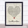 In Hearts Wake Earthwalker Script Heart Song Lyric Wall Art Print