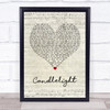 Jack Savoretti Candlelight Script Heart Song Lyric Wall Art Print